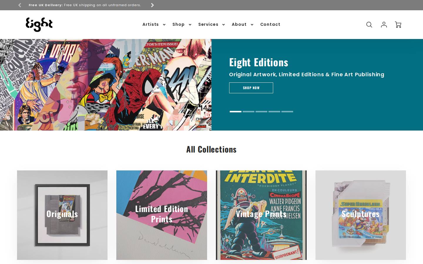 eighteditions.com homepage screenshot