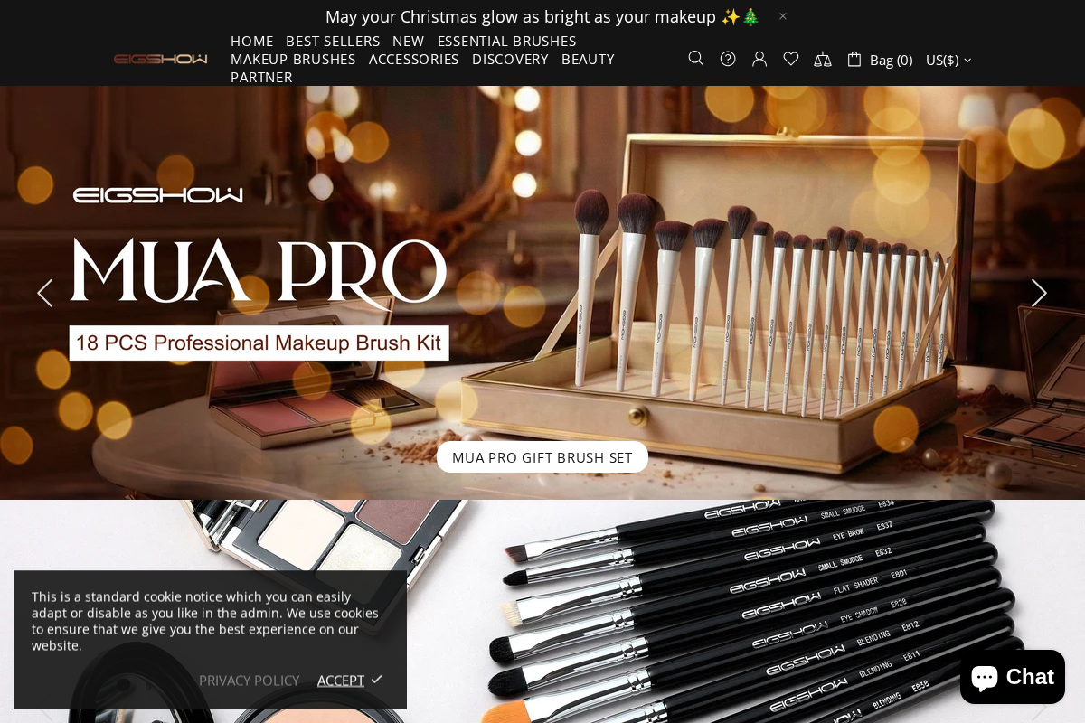 EIGSHOW Beauty homepage screenshot