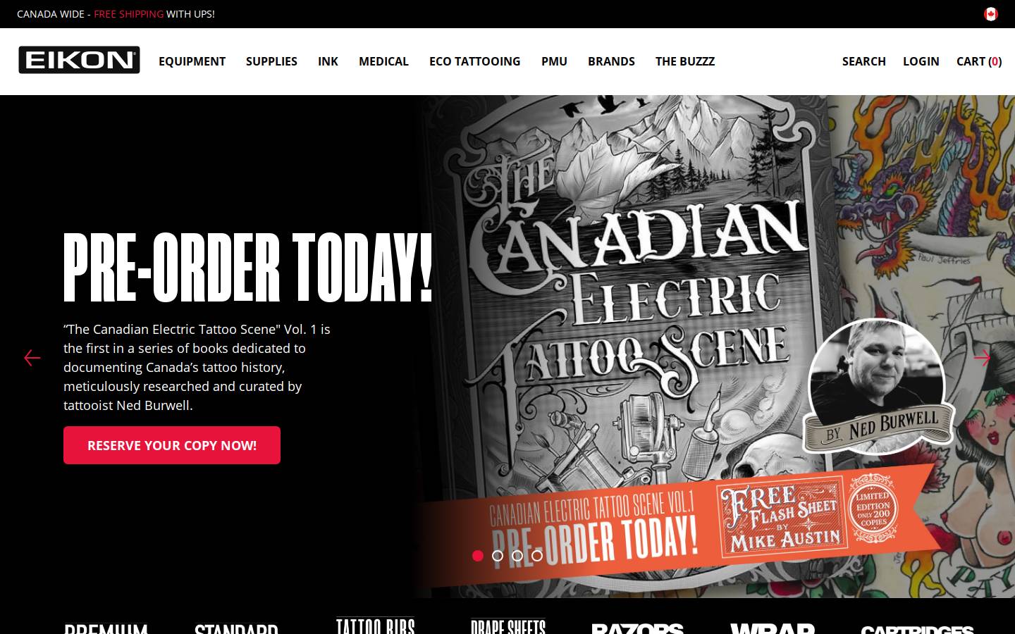eikontattoosupplies.com homepage screenshot