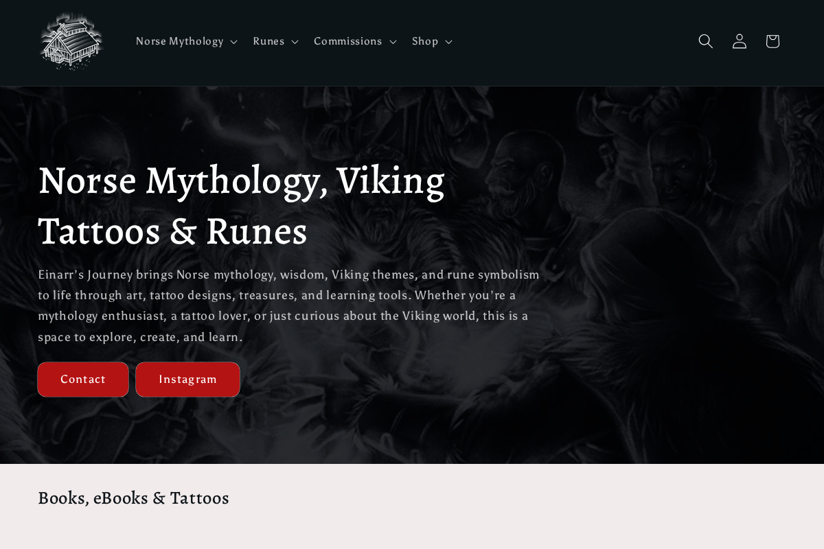 Einarr's Journey homepage screenshot