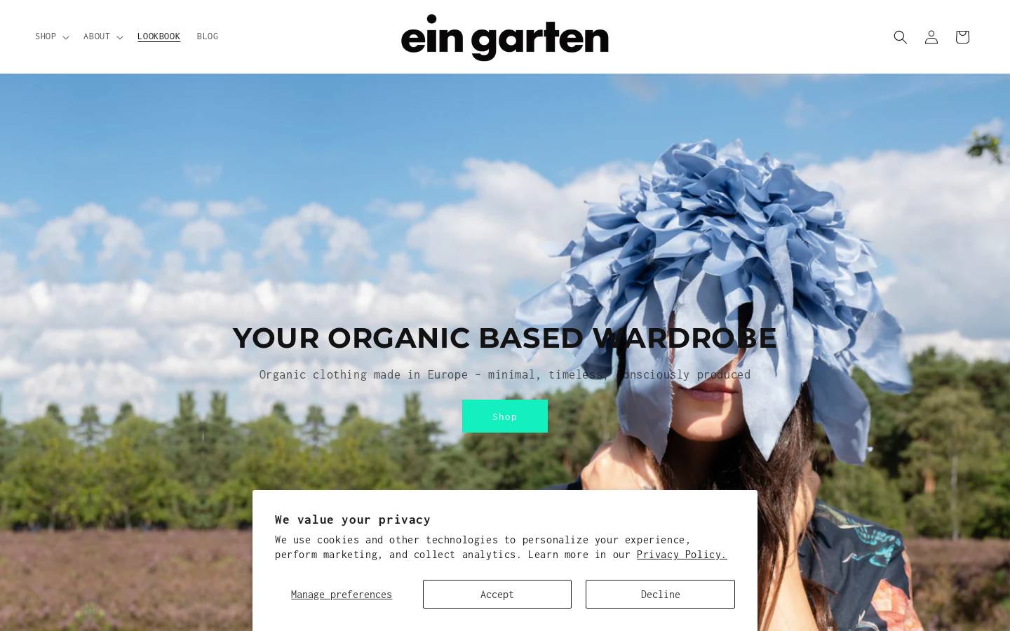 eingarten.com homepage screenshot