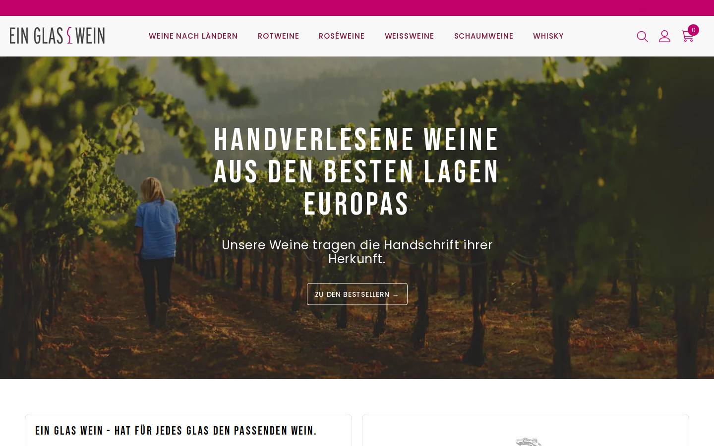 einglaswein.de homepage screenshot