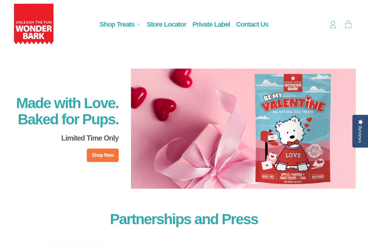 WONDER BARK homepage screenshot