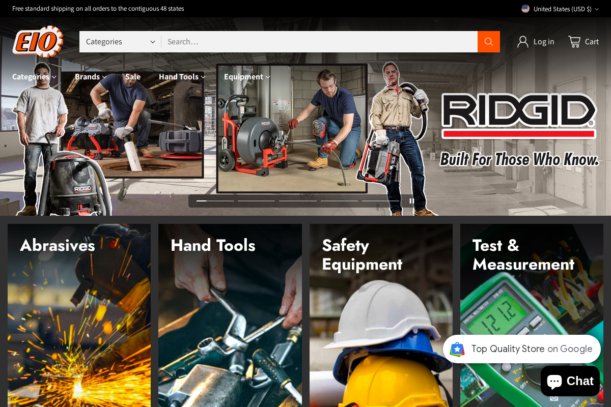 EIO homepage screenshot