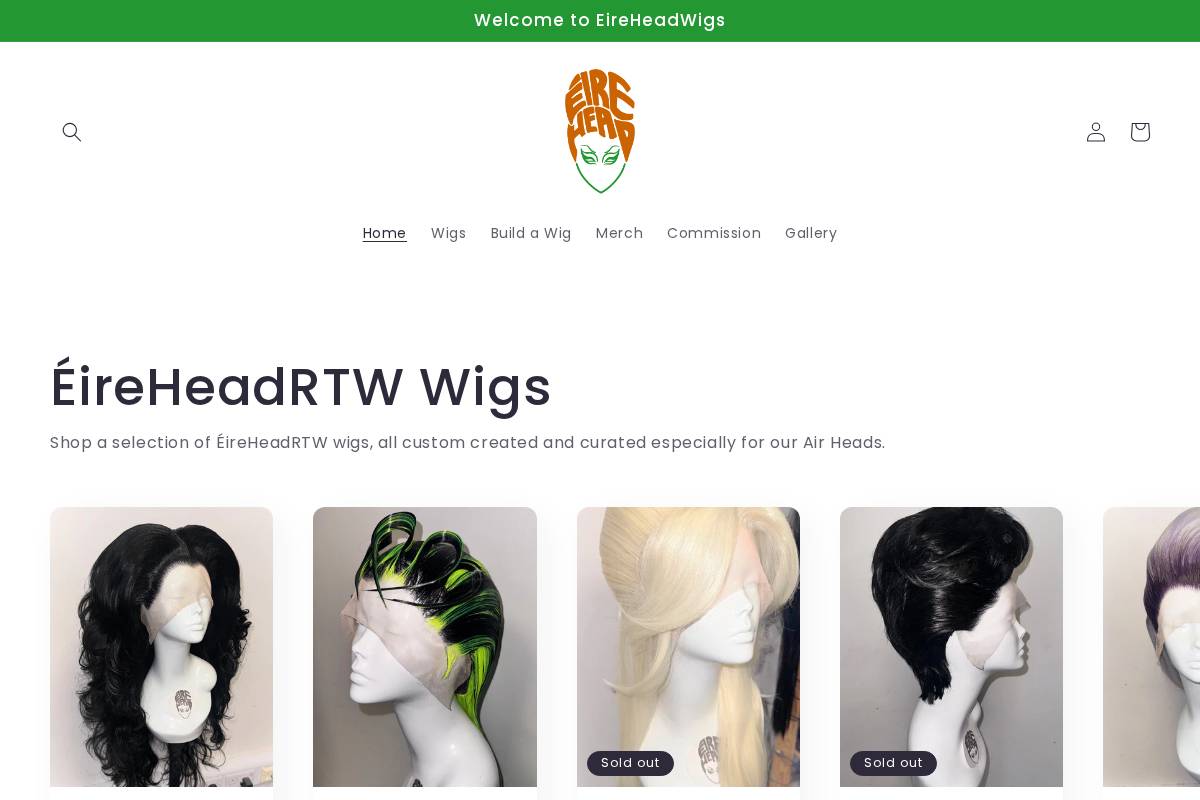 eireheadwigs.com homepage screenshot