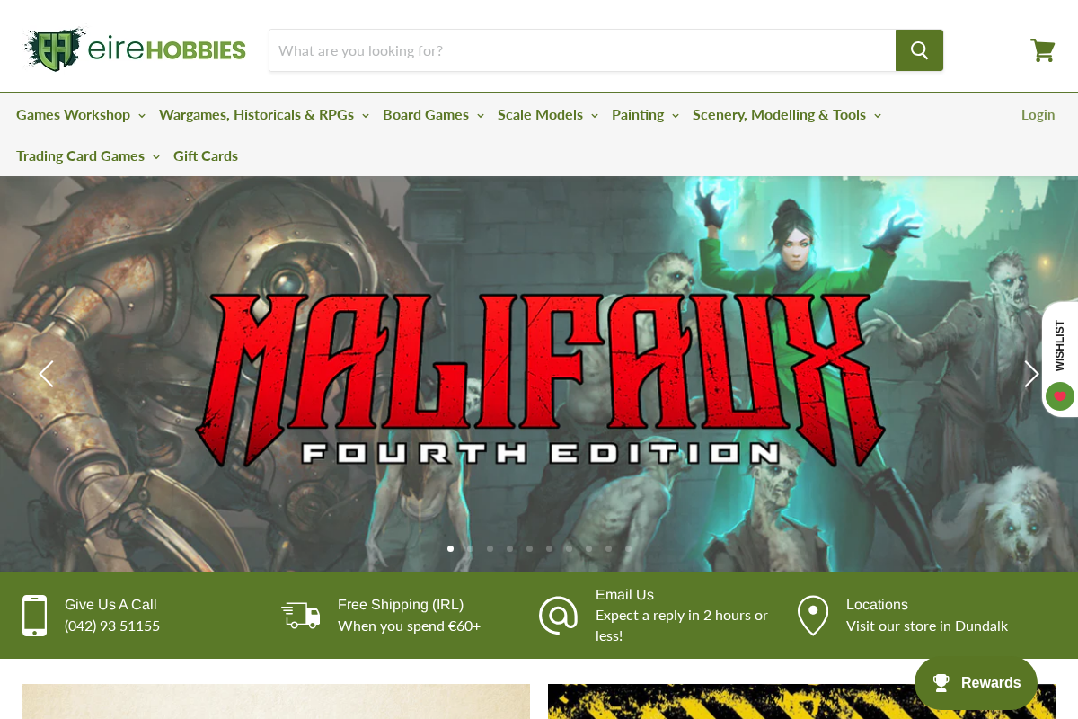 Eirehobbies homepage screenshot