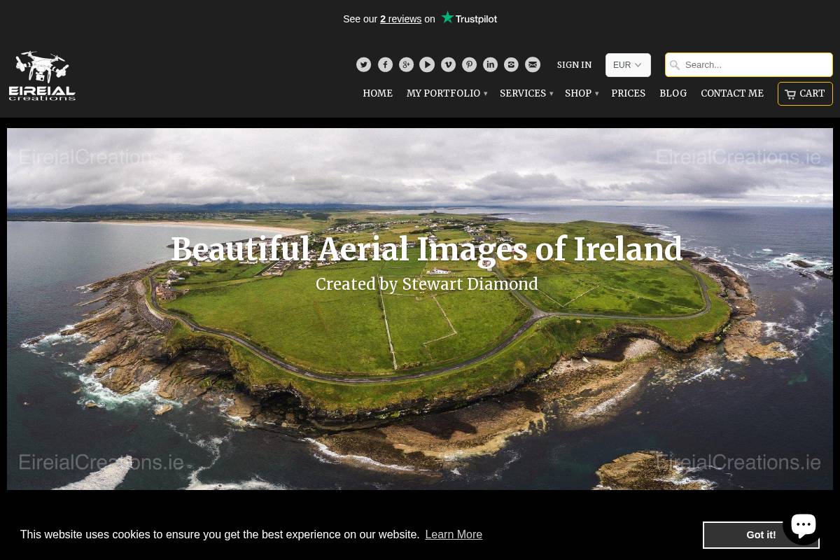 Eireialcreations homepage screenshot