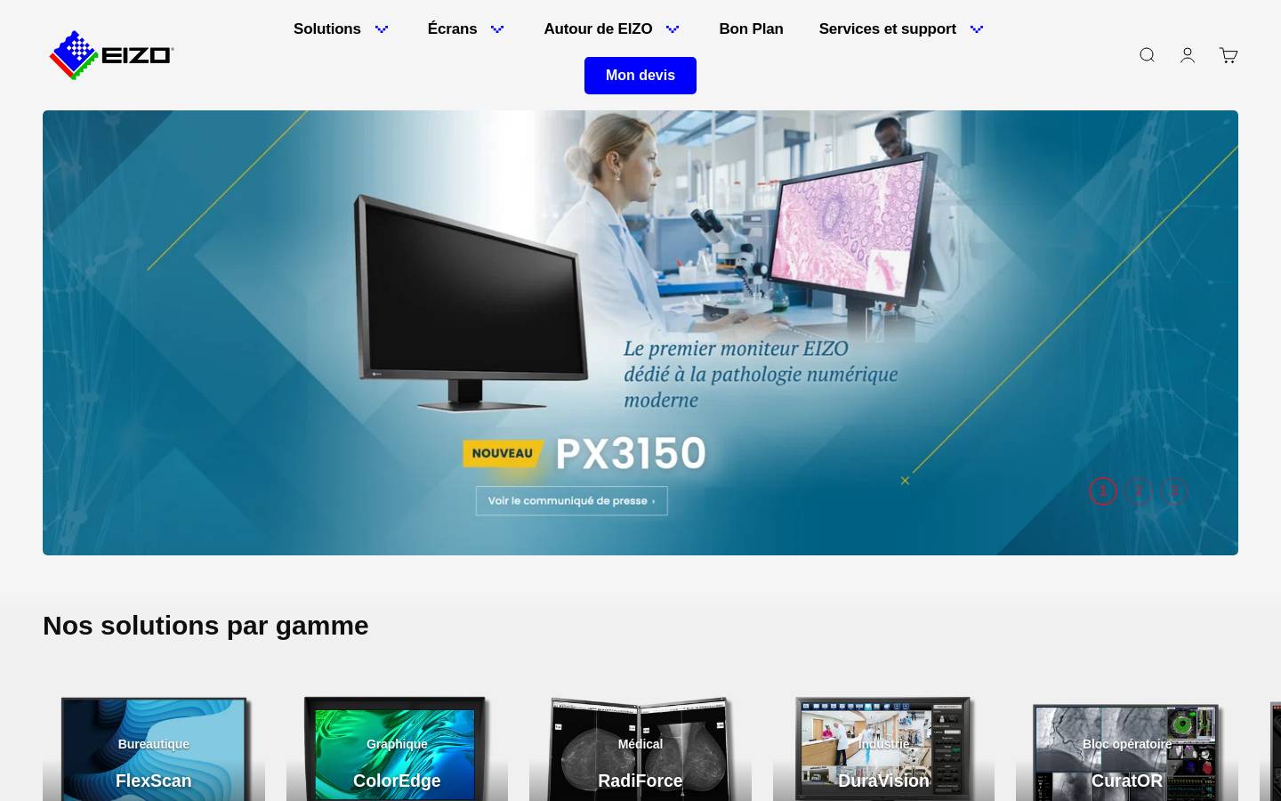 Eizo homepage screenshot