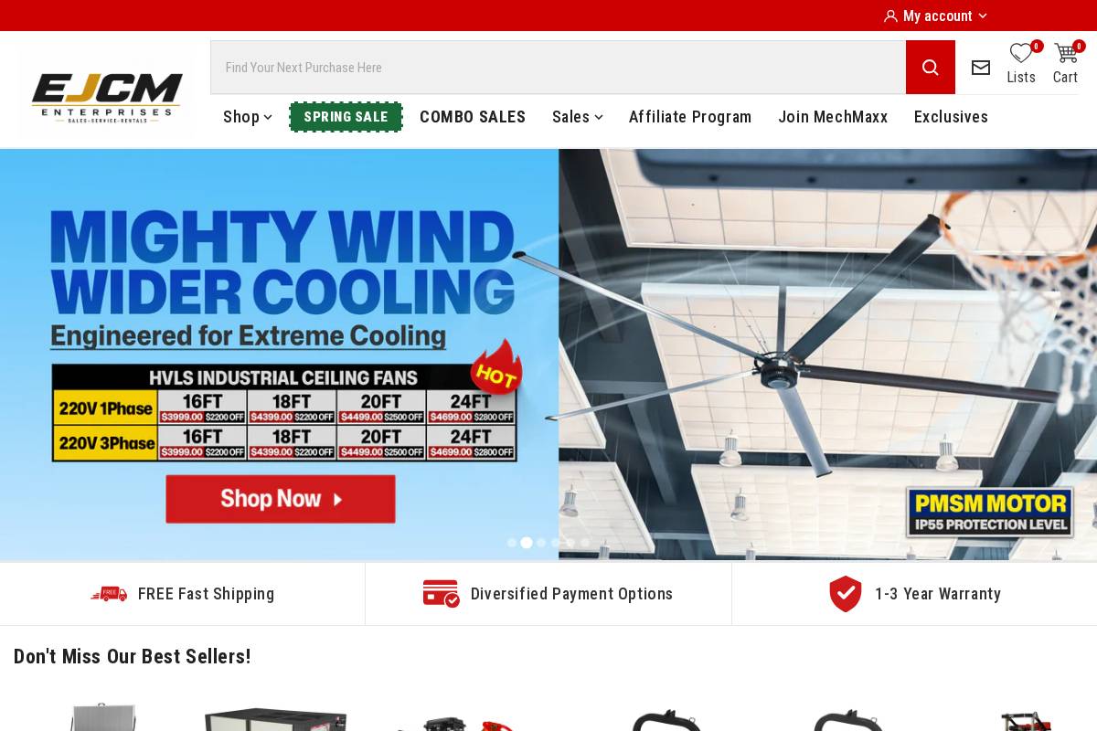 ejcmheavyequipmentattachments.com homepage screenshot