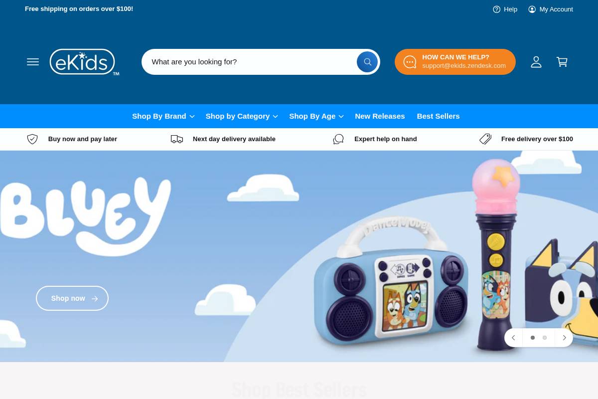ekids.com homepage screenshot