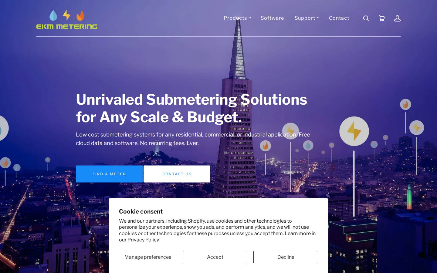 ekmmetering.com homepage screenshot