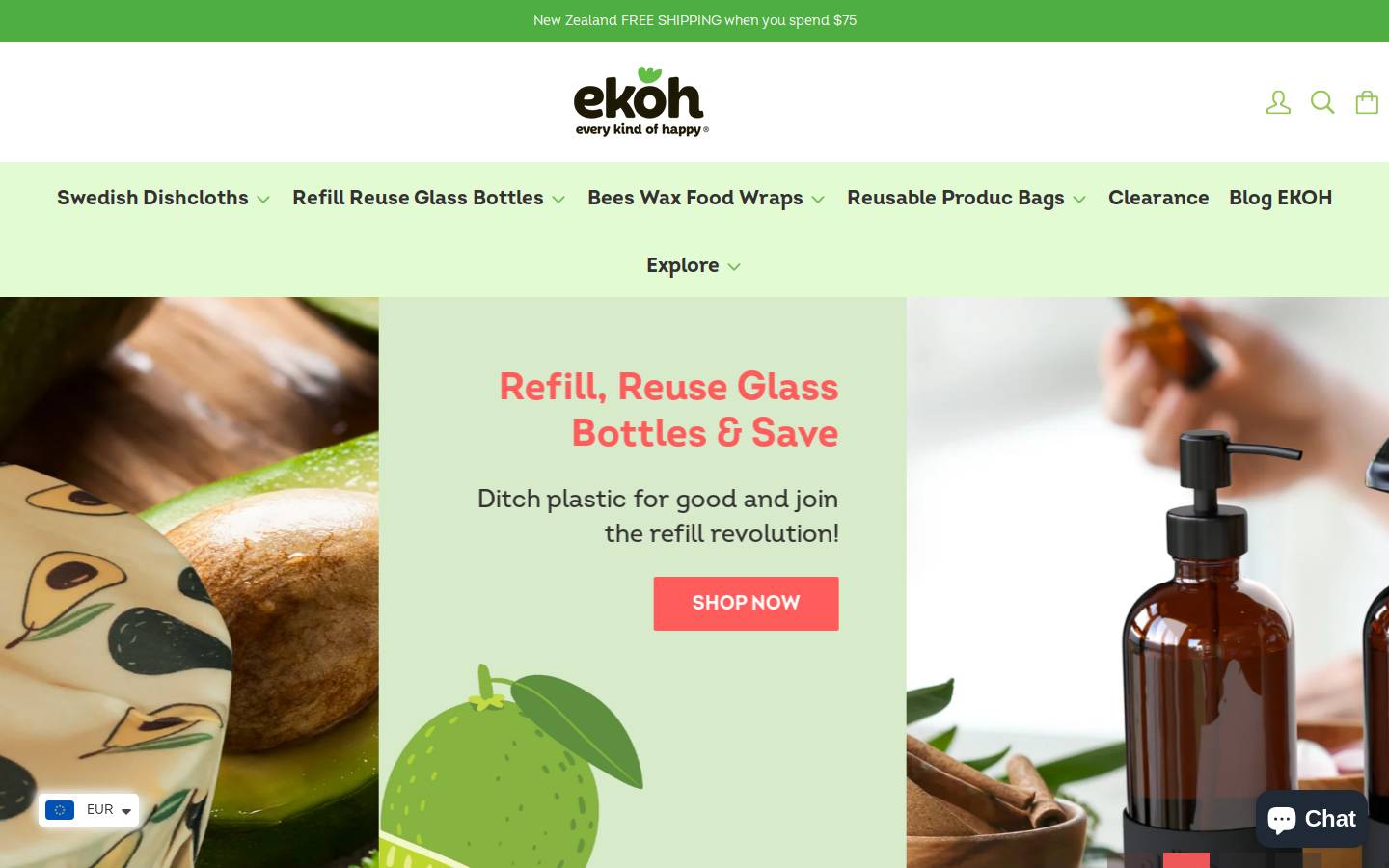 Ekoh Store homepage screenshot