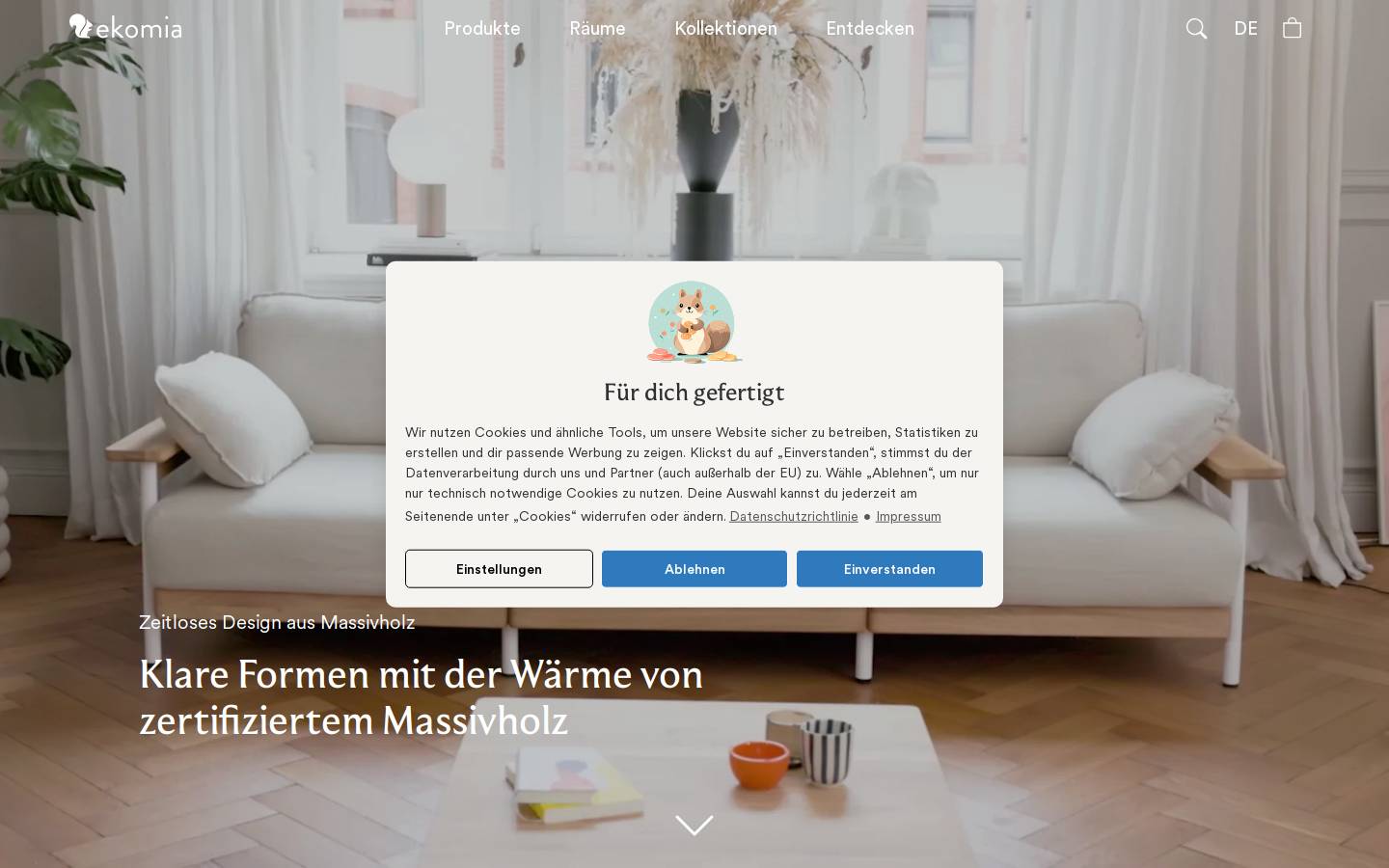 ekomia.de homepage screenshot