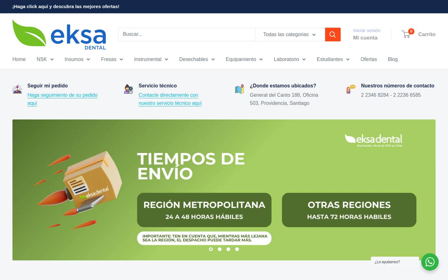 eksadental.cl homepage screenshot