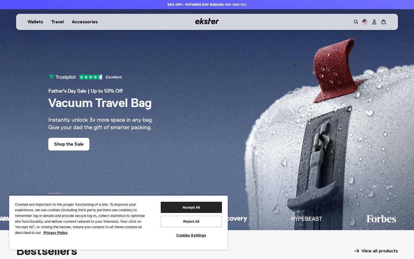 Ekster® homepage screenshot