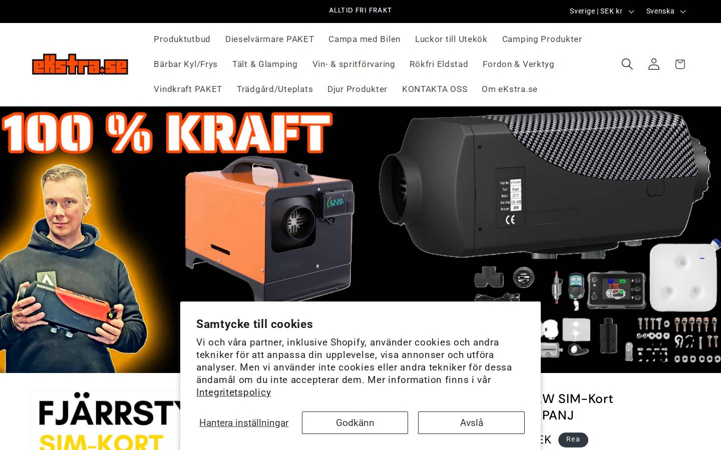 ekstra.se homepage screenshot