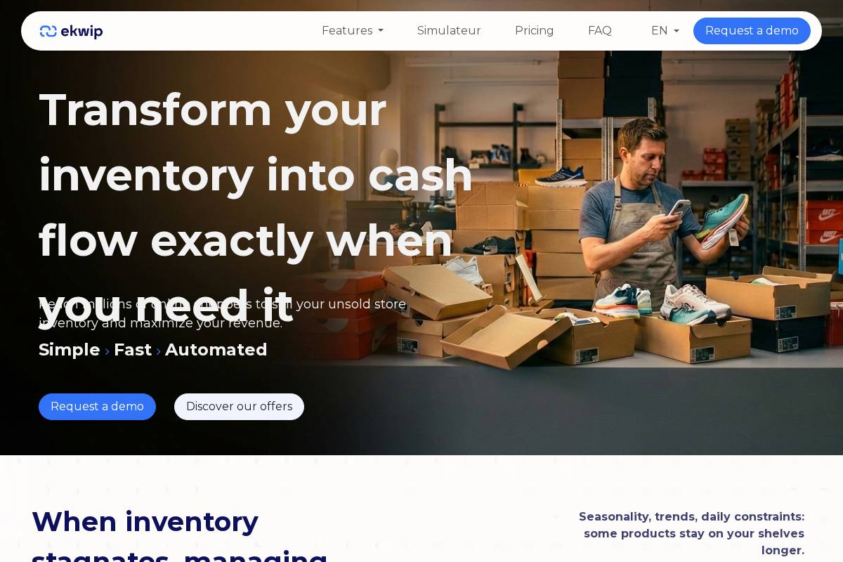 Ekwip homepage screenshot