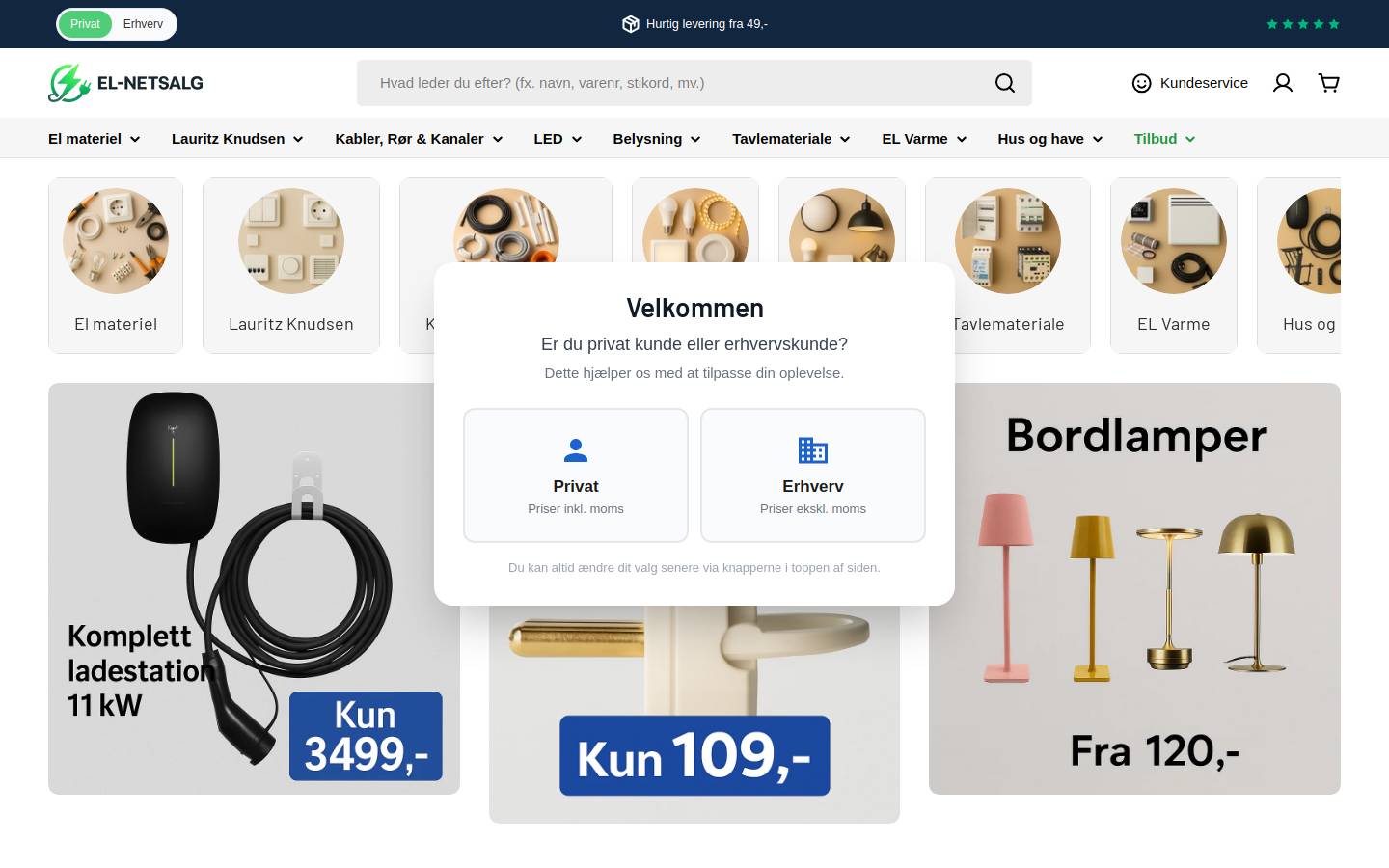 EL-Netsalg.dk homepage screenshot