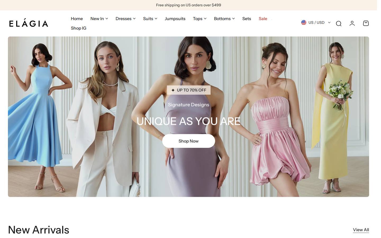 ELAGIA homepage screenshot