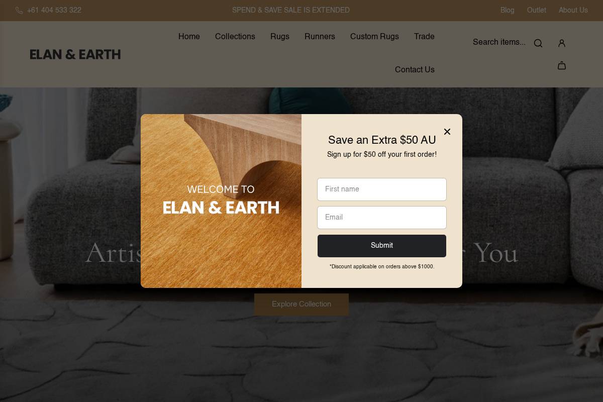 elanandearth.com.au homepage screenshot