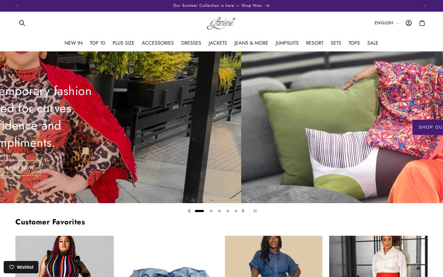 elaniese.com homepage screenshot