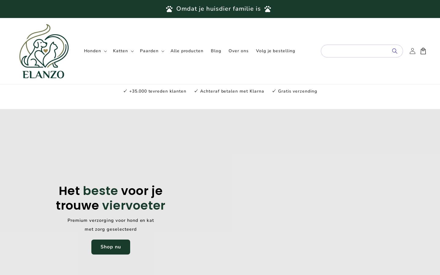 Elanzo homepage screenshot