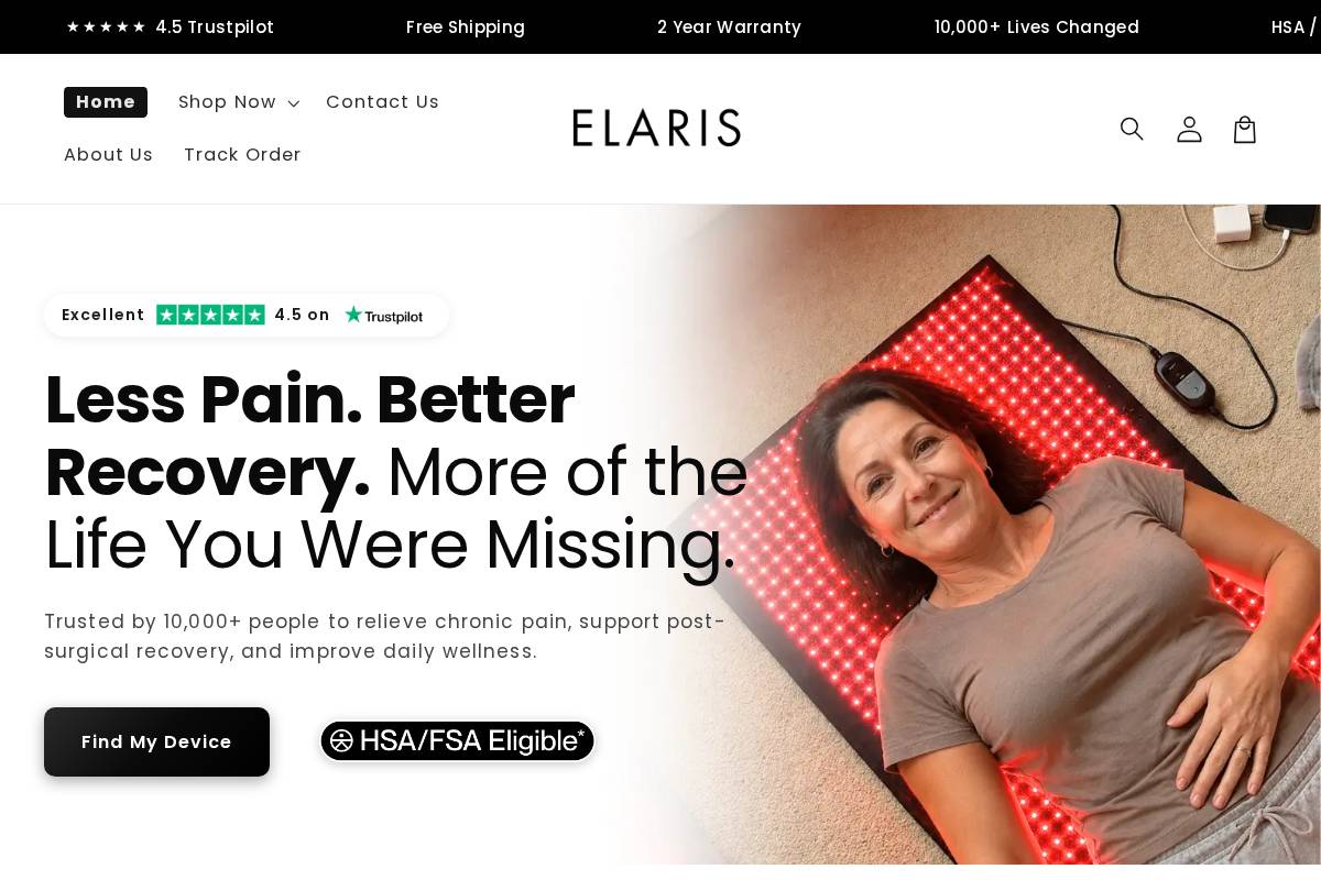 elarisbody.com homepage screenshot