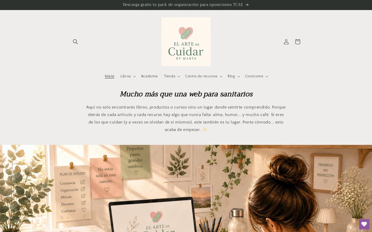elartedecuidar.com homepage screenshot
