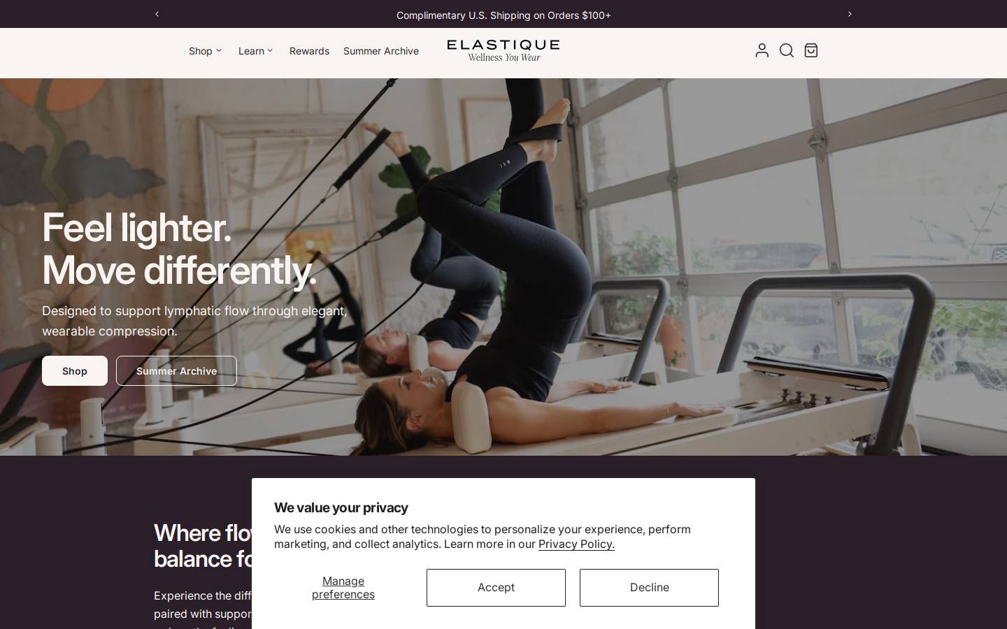 elastiqueathletics.com homepage screenshot