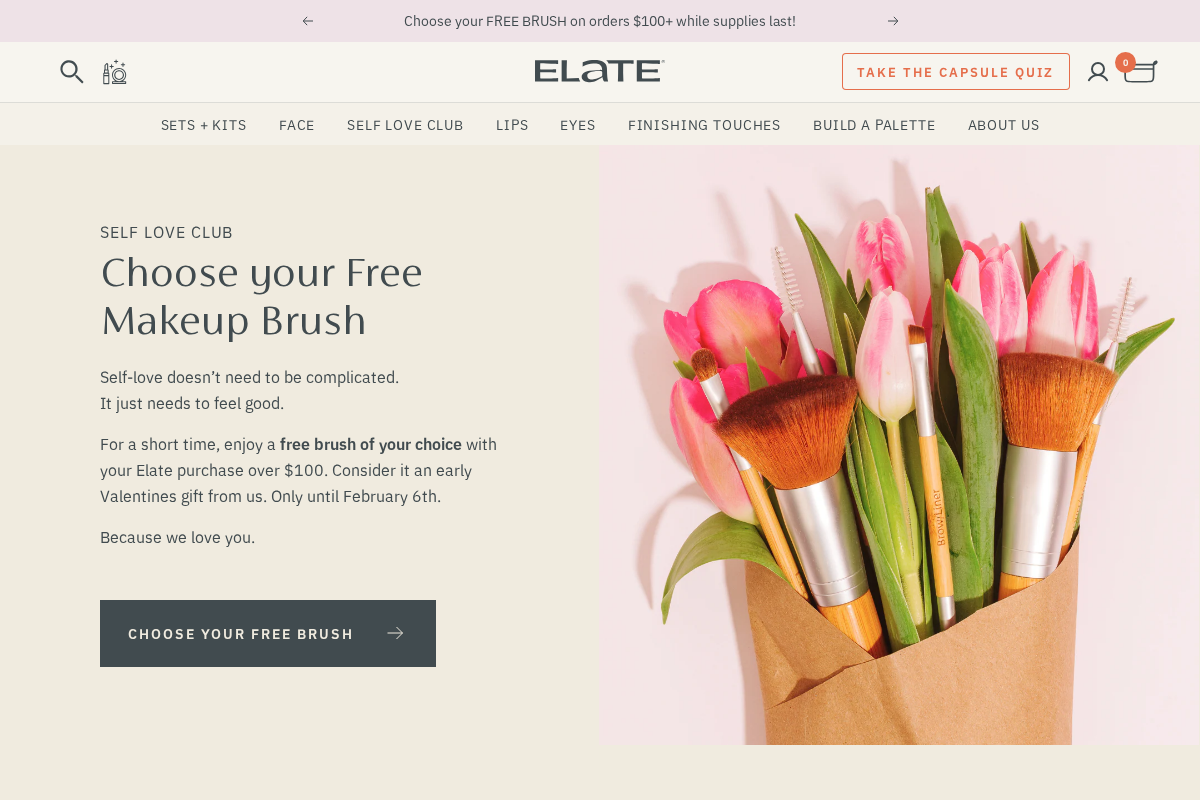 elatebeauty.com homepage screenshot