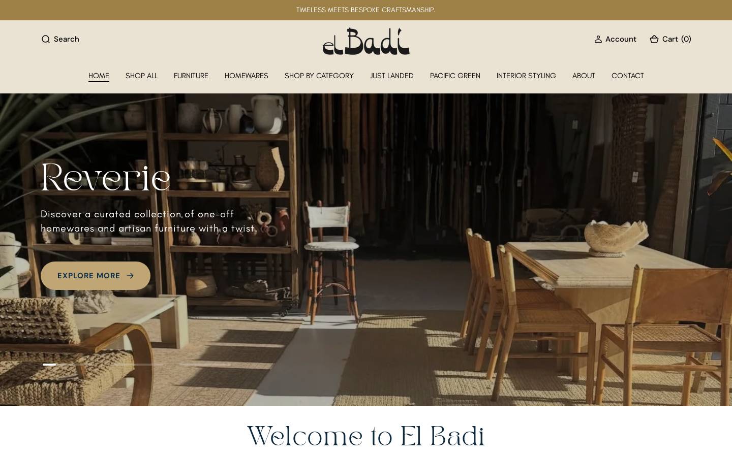 elbadistore.com.au homepage screenshot
