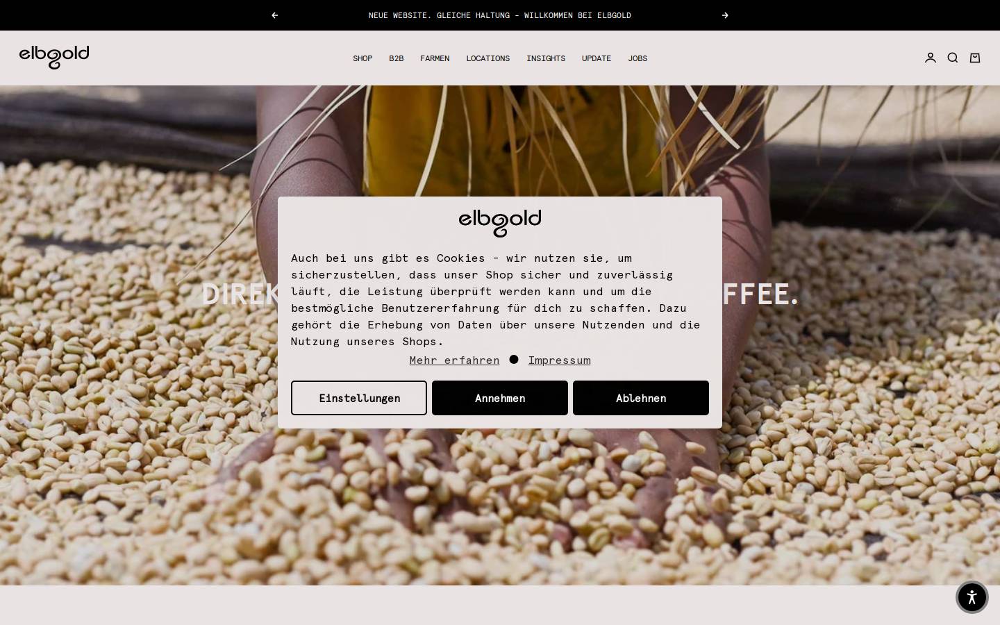 Elbgold homepage screenshot