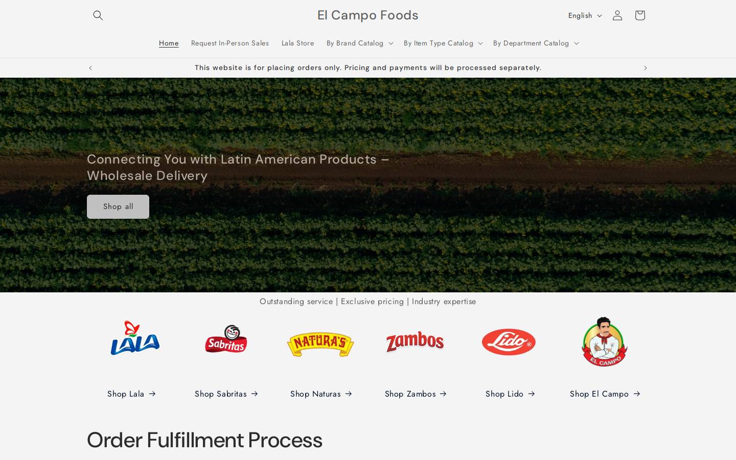 elcampofoods.com homepage screenshot