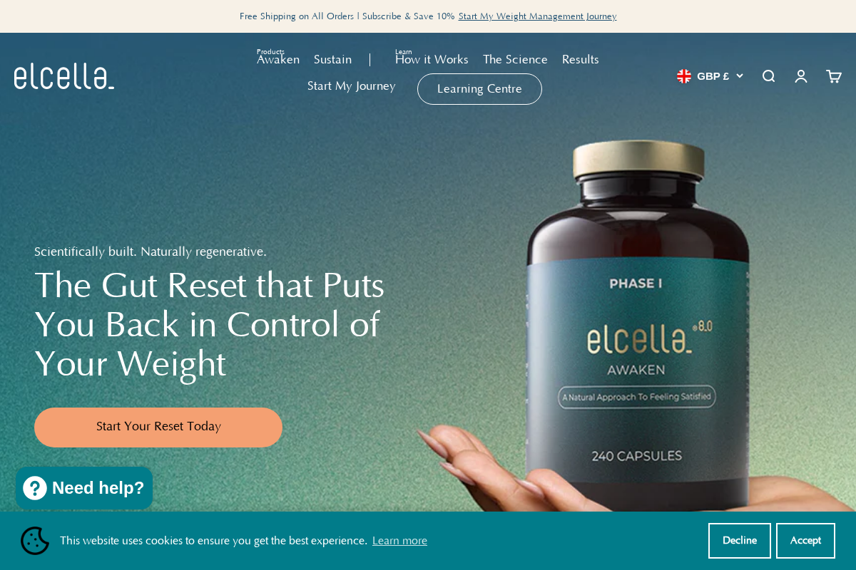 Elcella homepage screenshot