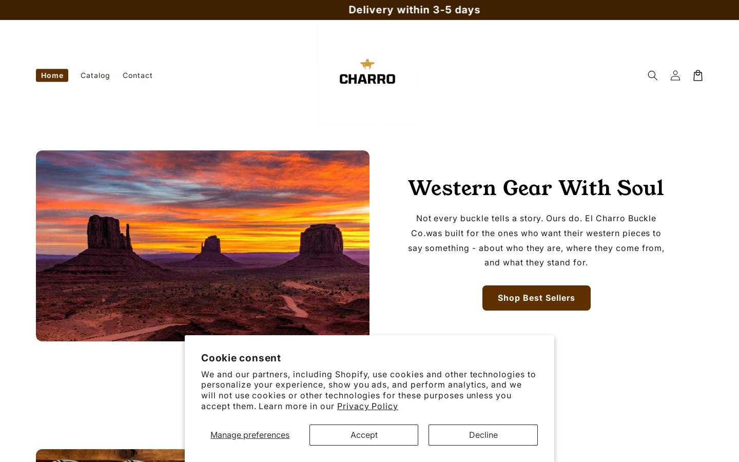 elcharrobuckle.com homepage screenshot