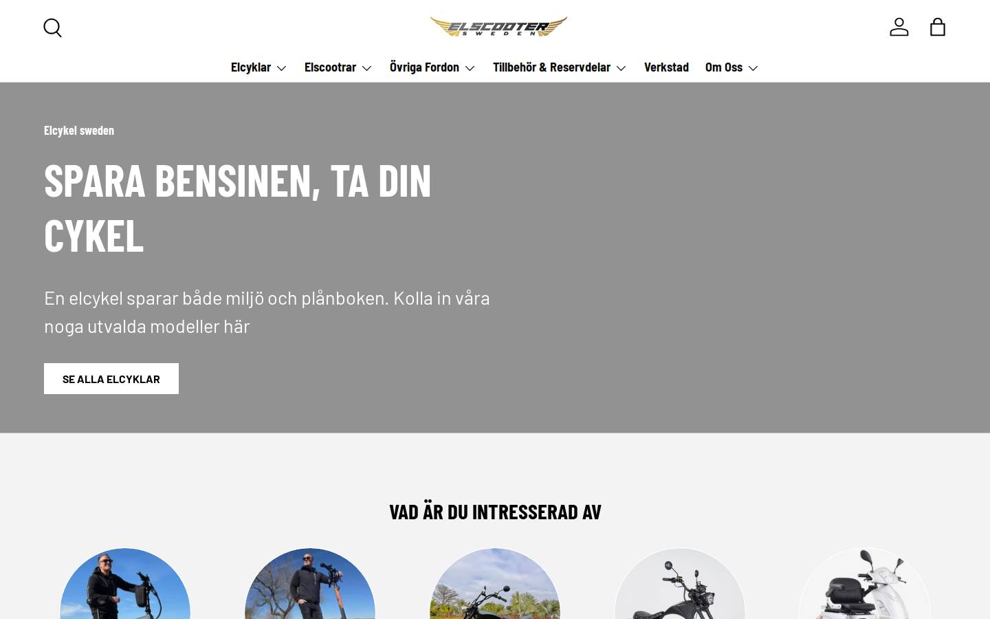 elcykelsweden.com homepage screenshot