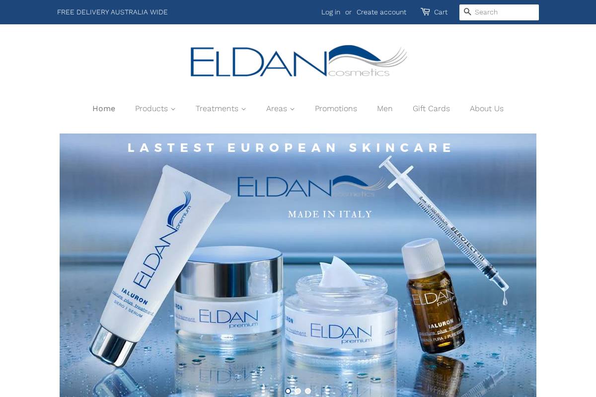eldancosmetics.com.au homepage screenshot