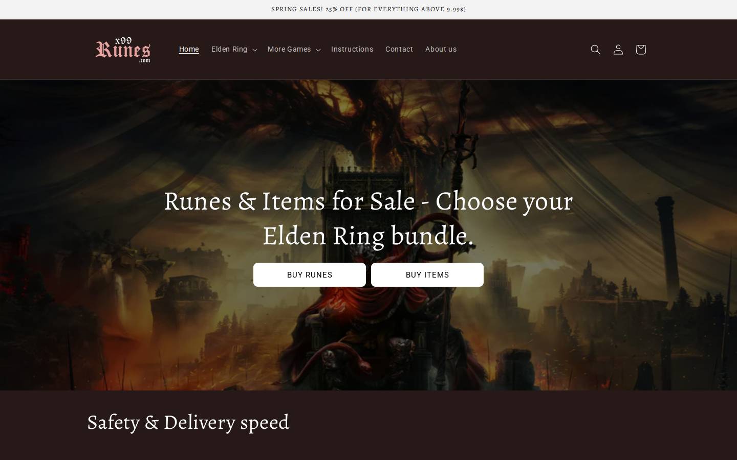 eldenrunes.com homepage screenshot