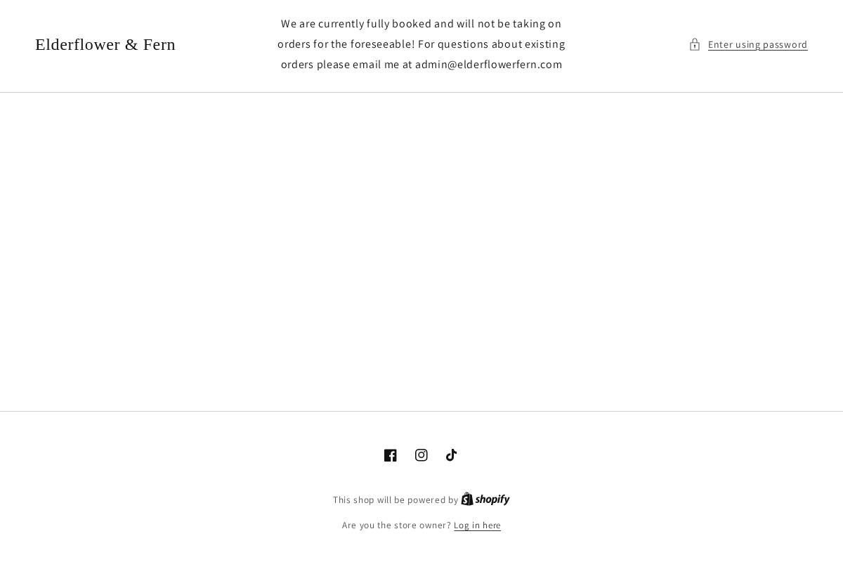 Elderflower & Fern homepage screenshot