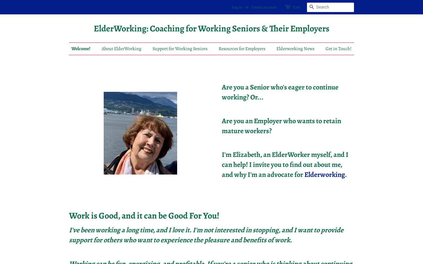 elderworking.com homepage screenshot
