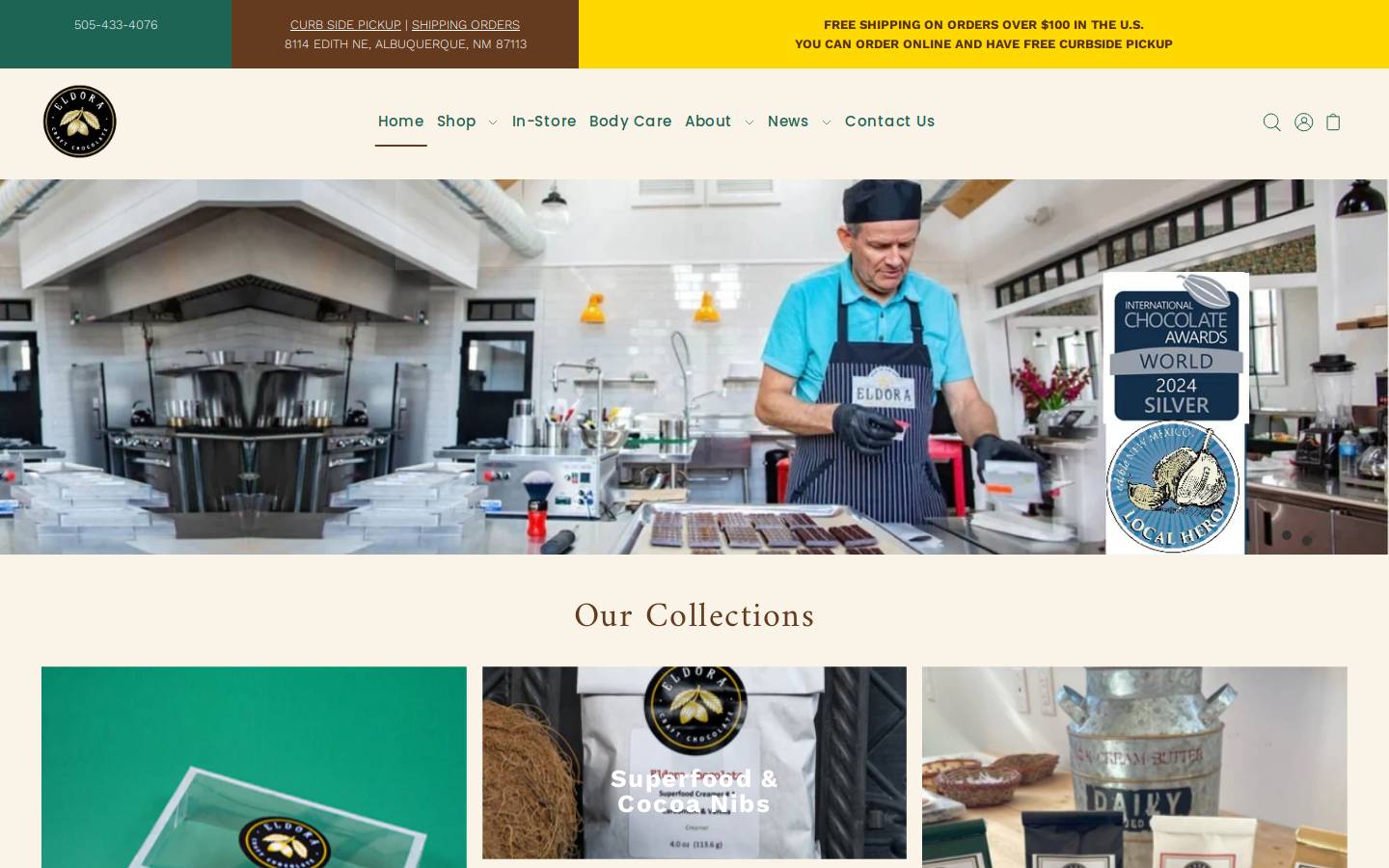 eldorachocolate.com homepage screenshot