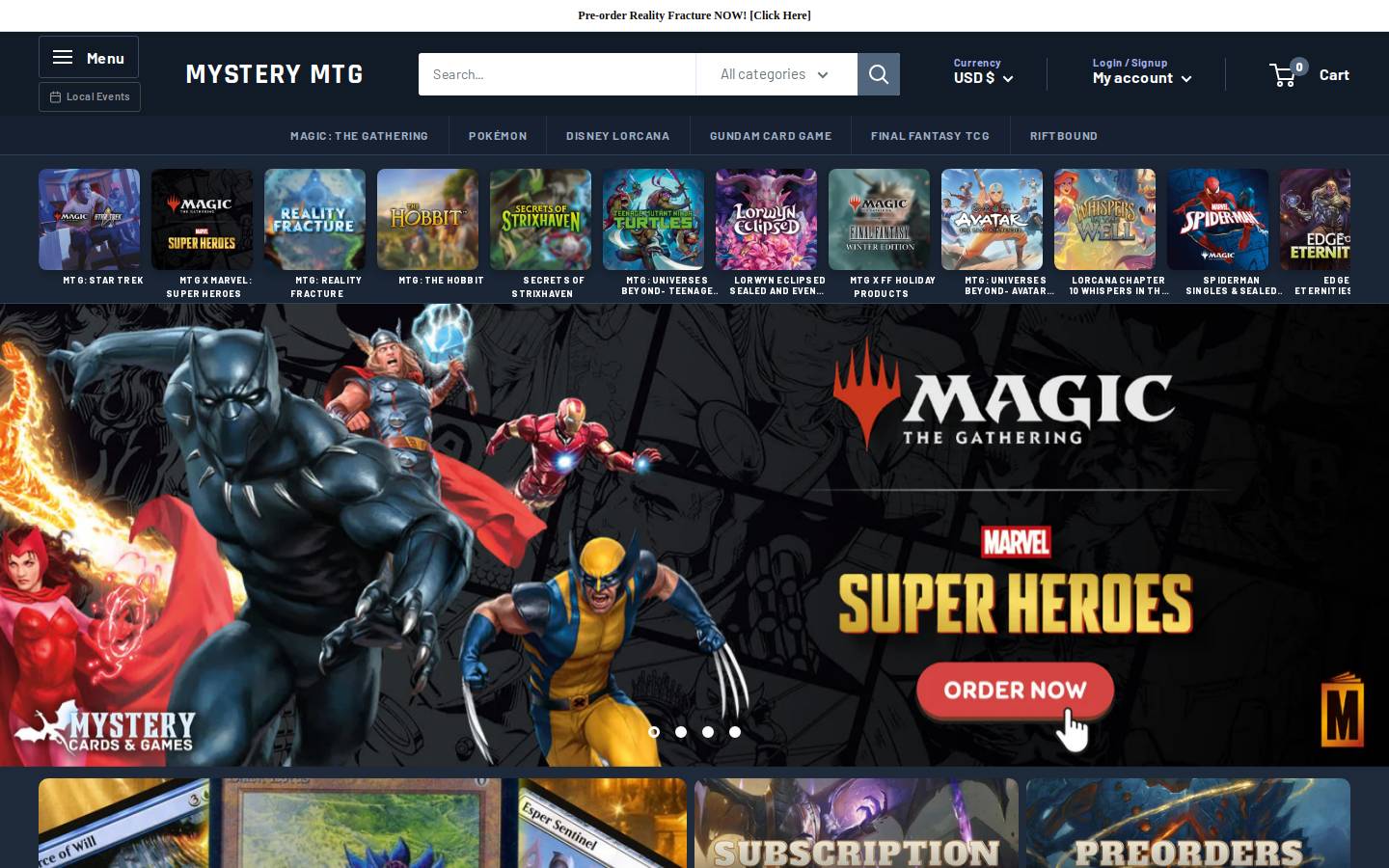 eldrazimarket.com homepage screenshot