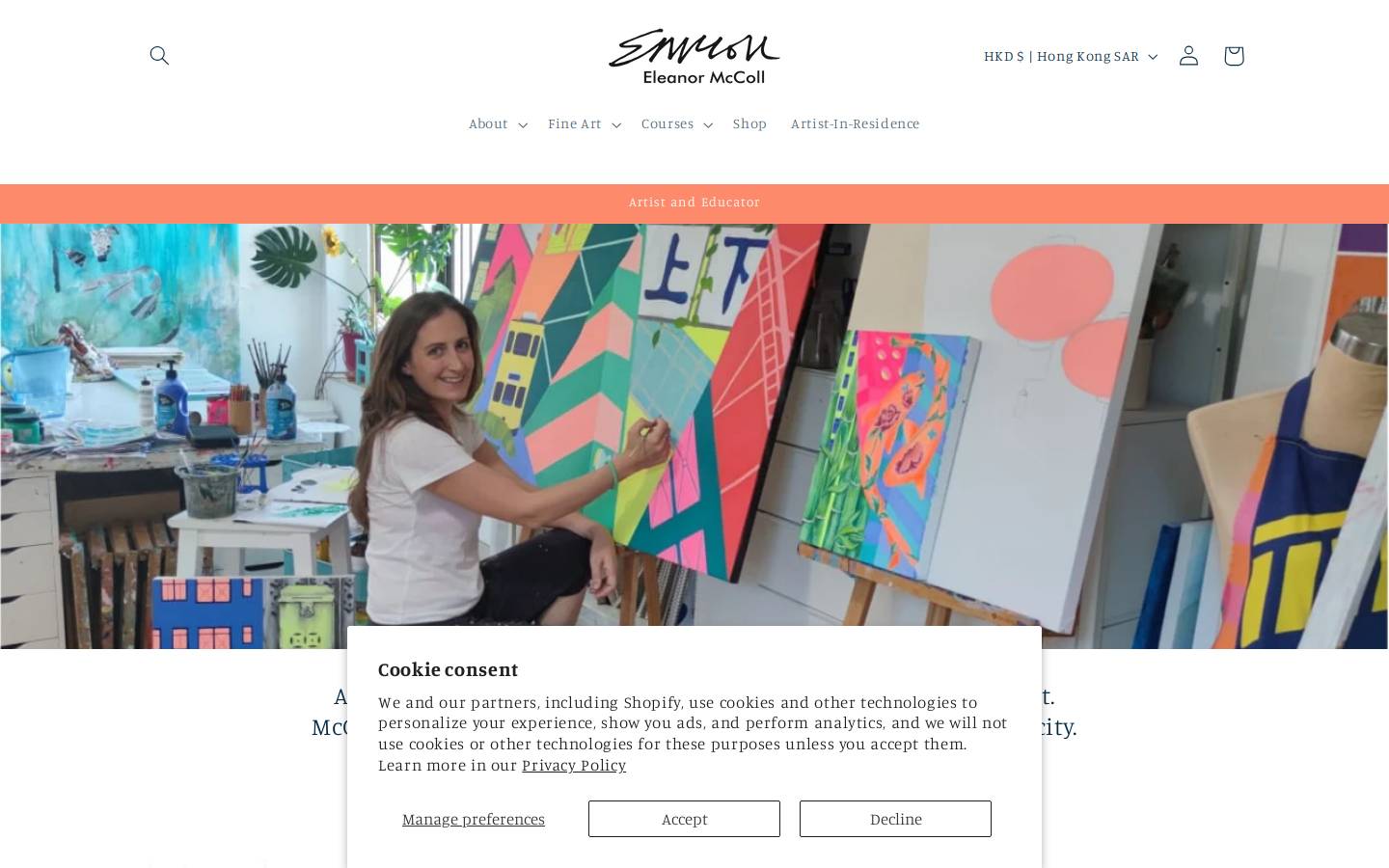 eleanormccoll.com homepage screenshot