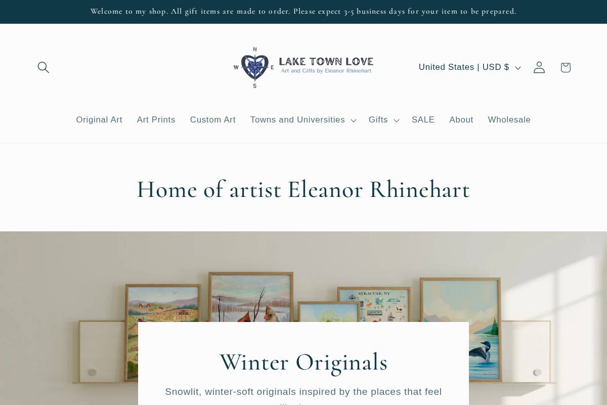 eleanorrhinehart.com homepage screenshot