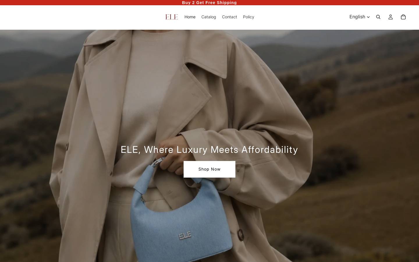elebags.com homepage screenshot