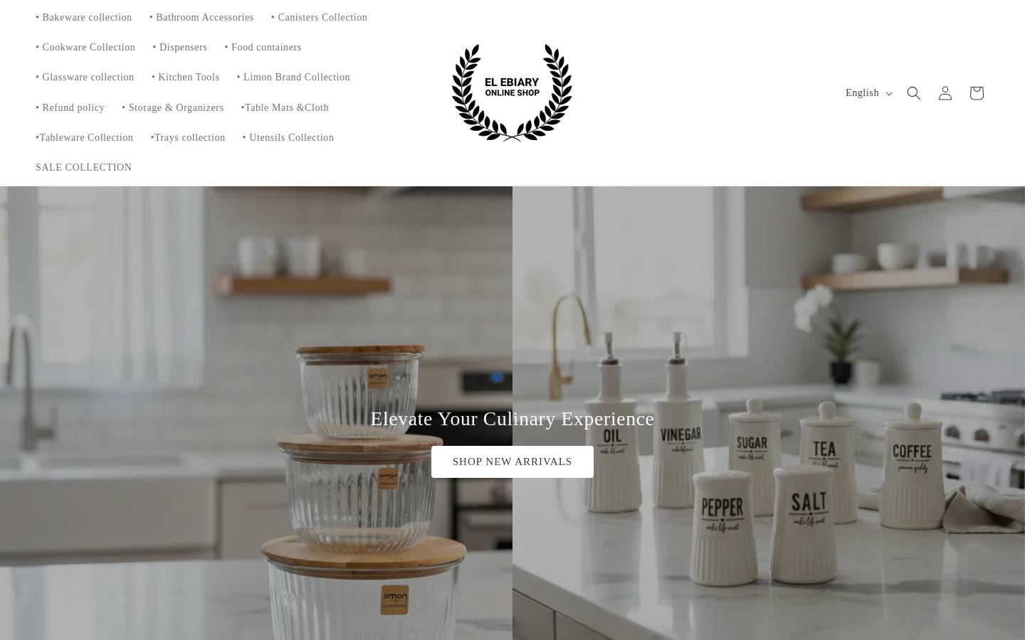 elebiaryshops.com homepage screenshot