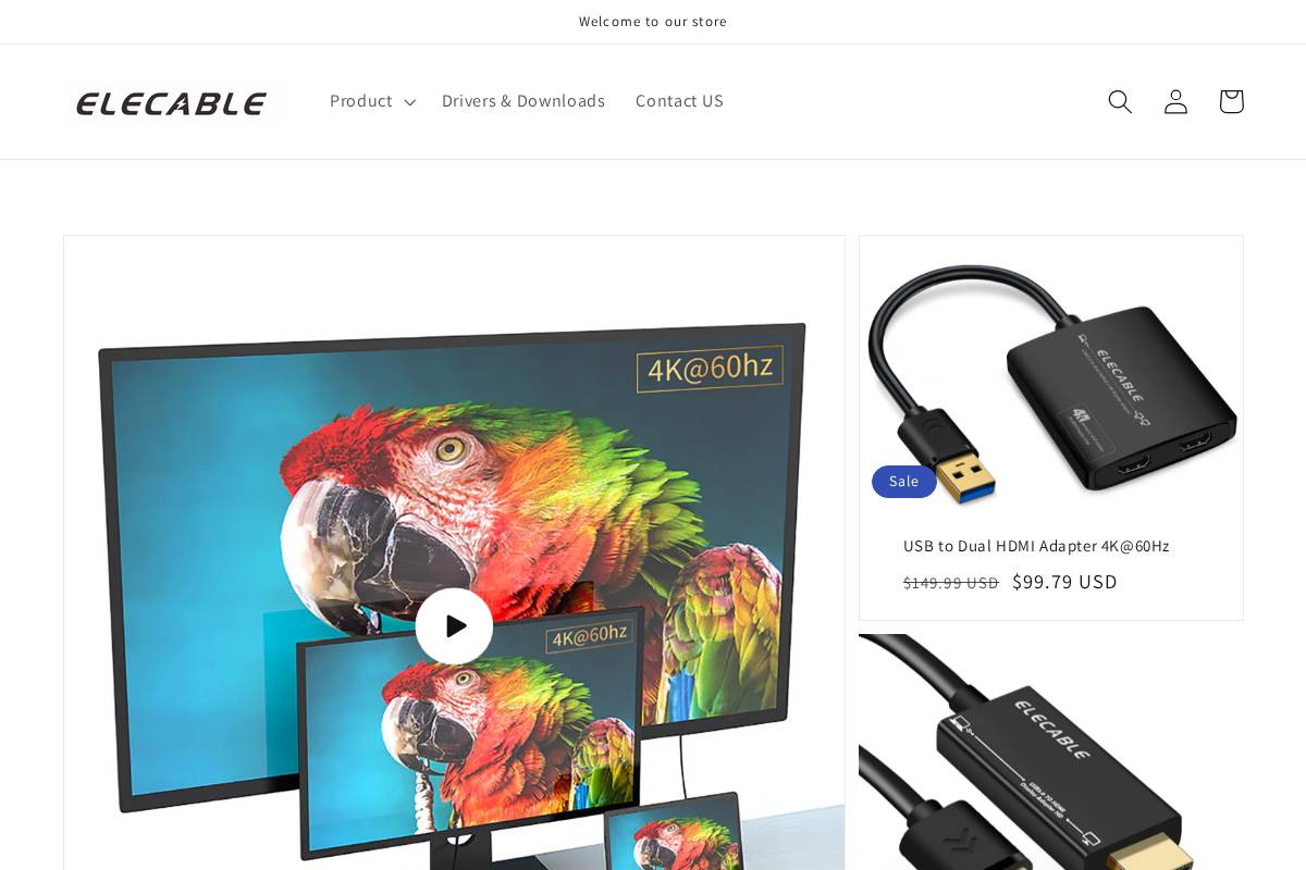 elecable.us homepage screenshot