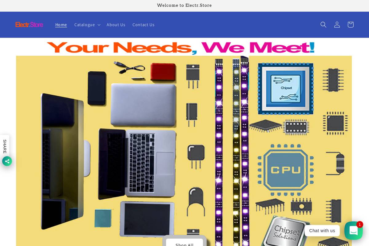 electr.store homepage screenshot