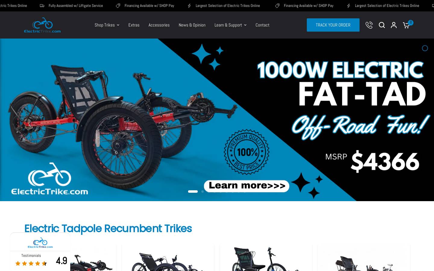 electric-trike.com homepage screenshot