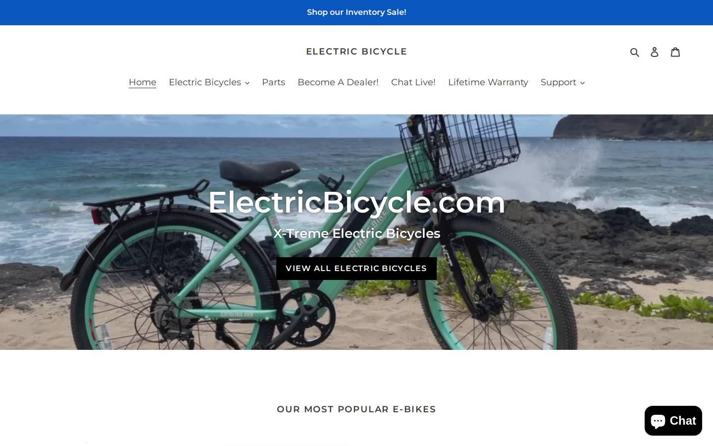 electricbicycle.com homepage screenshot